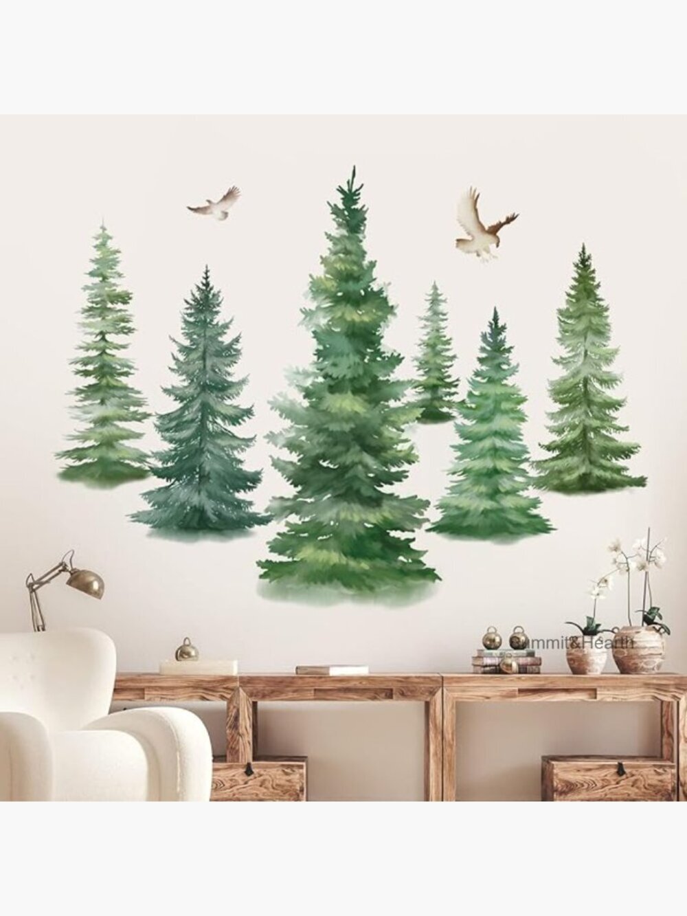 Large Pine Trees Wall Decals Waterproof Removable DIY Home Decor